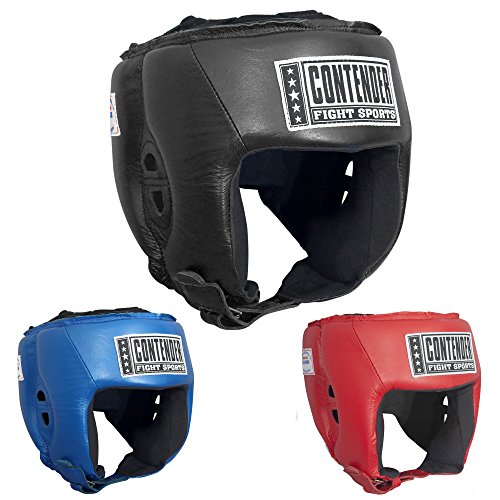 Contender Fight Sports Competition Boxing Headgear without Cheeks - color: Red, size: Large