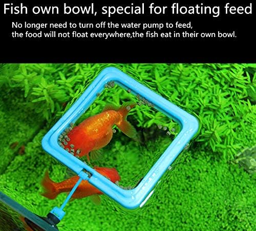 2 Pcs Fish Feeding Ring, Fish Safe Floating Food Feeder Circle Blue, with Suction Cup Aquarium, Square and Round Shape Fish Tank Towels - for Guppy, Betta, Goldfish, Etc. (Blue)¡ - color: Blue suit