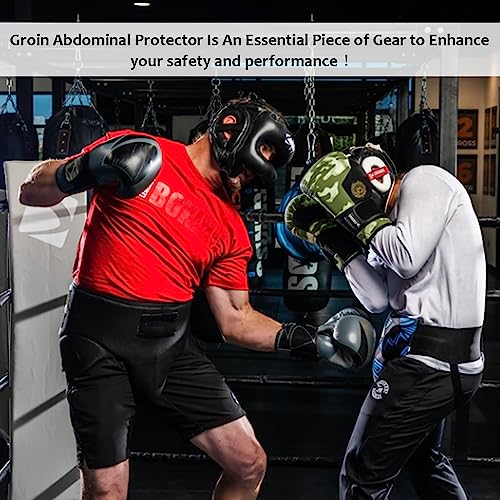 Men Boxing Groin Protector - Kickboxing Abdominal Support Gear Cup for Martial Arts, MMA Training Sports Fitness