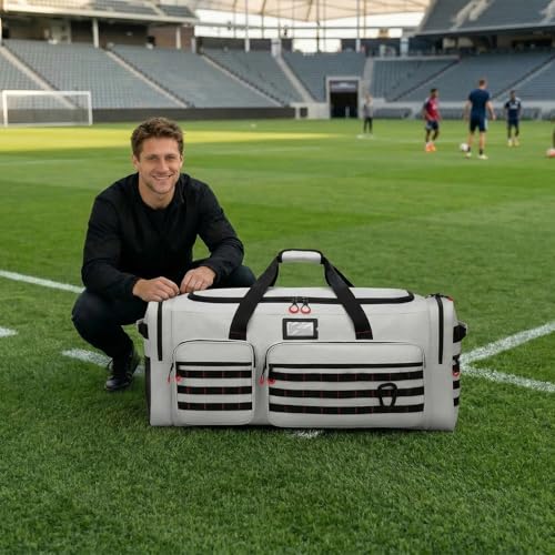 135L Large Duffle Bag, Heavy Duty Duffle Bag for Travel, Extra Large Sports Gym Equipment Bag for Soccer Baseball Basketball Hockey Football, Grey - color: Grey