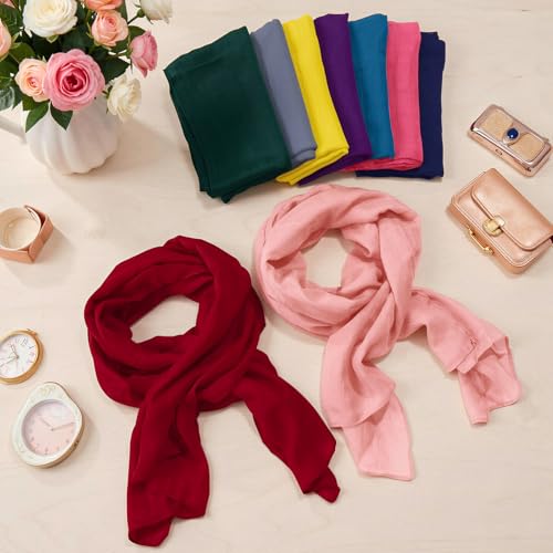 Patelai Women Summer Cotton Scarves Lady Light Soft Long Scarf Linen Beach Shawl Wrap, Candy Color - color: Classic