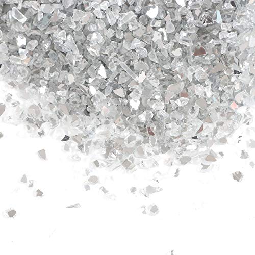 Shiny Stone High Luster Reflective Fire Glass Gravel,Fire Gems,Fire Drops,Fire Glass Pebbles Stones Beads Chips for Fire Pit Fish Tank Aquarium Garden,3-6mm 305g/0.67lb (Both Side Mirror) - color: Both Side Mirror