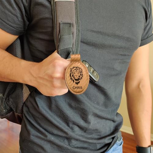 LaserGram Oval Keychain, Allah 2, Personalized Engraving Included (Carbon Fiber Bronze) - color: Carbon Fiber Bronze