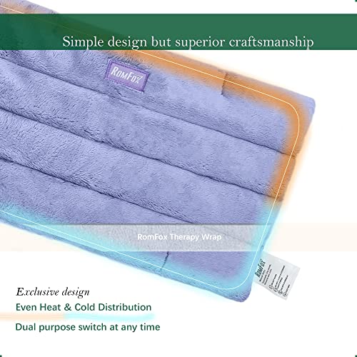 Romfox Microwavable Heating Pad for Pain Relief, Moist Heat for Cramps, Muscles, Joints, Back, Neck and Shoulders, Heat Compress Pillow, for Both Hot and Cold Therapy (Purple - Lavender Scented)