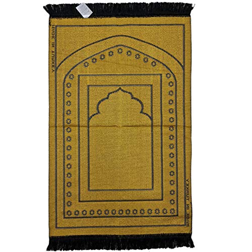 Super Soft Turkish Floral Flower Pattern Islamic Prayer Mat Jannamaz Musallah Rug-27″ x 44-″ 640g-colour-black