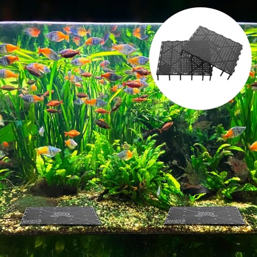 Totority Black PVC Under Plates – 80PCS Aquarium Base Plates for Efficient Water Filtration, Easy Installation, and Fish Tank Maintenance