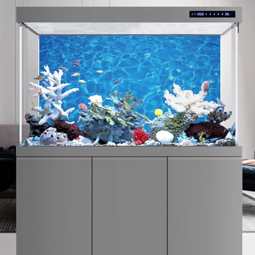 72x18 in Blue Ripple Water Aquarium Backdrop Pool Fish Tank Background | AWERT Underwater Swimming Pool Vinyl Terrarium Background - size: 72x18in/180x45cm