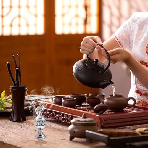Yawlsow Incense Burner, Frankincense Charcoal Incense Stand, Bakhoor Incense Burner Holder, Ideal for Aromatherapy, Yoga and Spa, Home and Christian Church Censer, (Silver) - color: Silver