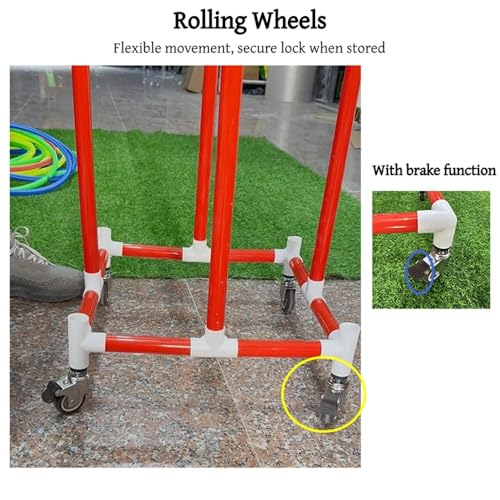 Simple PVC Hula Hoop Holder with Wheels, Outdoor Hoop Stand, Space-Saving Equipment Holder for Home, Gym, No Hula Hoop - color: 17.7in