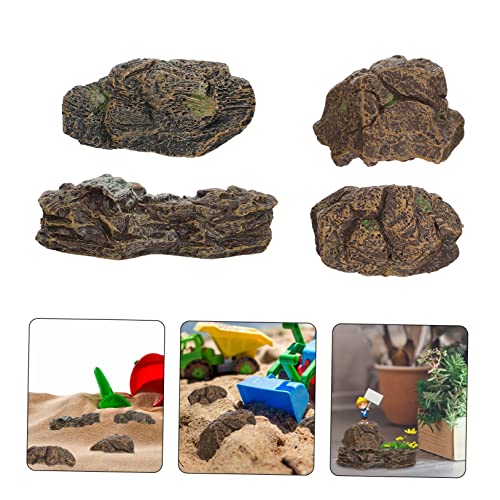 IMIKEYA 8 Pcs Stone Ornaments Gardening Potted Decoration Scenery Rock Decor Sandbox Figurine Sand Table Fake Rock Terrarium Pebbles Fish House for Stones Decor Frog Aquarium PVC