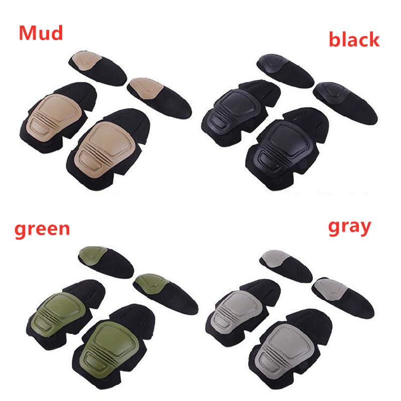 Tactical Protective G3 Combat 2 Elbow Pads and 2 Knee Pads for Hunting Clothing/Pants - color: gray
