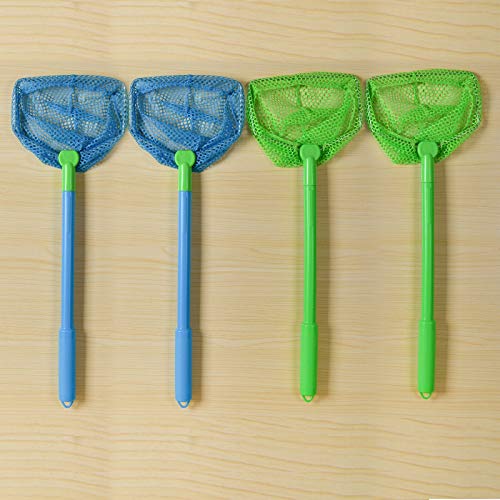 Coopay 4 Pieces Fishing Net Catching Bug Nets Fish Butterfly Nets Beach Toys for Kids Outdoor Playing (Blue, Green) - color: Blue, Green