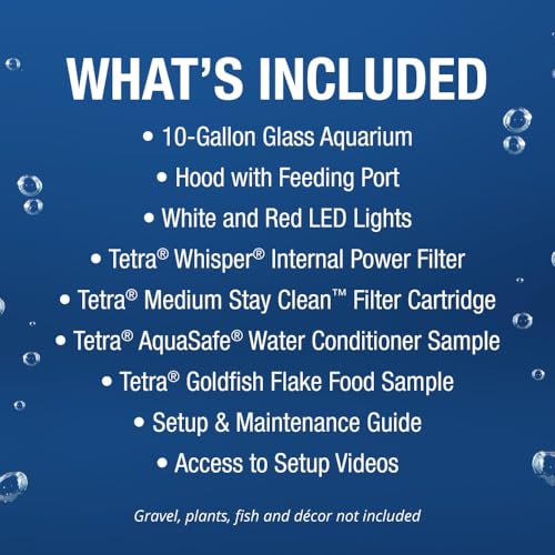 Tetra Goldfish LED Kit 10 Gallons, Complete Aquarium Set with Lighting and Filter