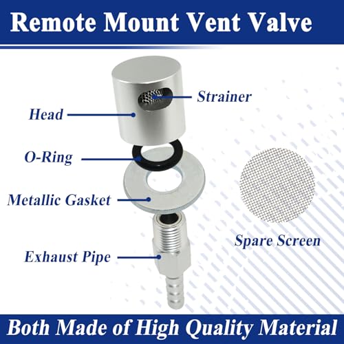 2Pcs Remote Mount Vent Valve for Fuel Tanks, Tank Vent Line Replacement Part, 5/16'' Barb Size, Detachable - color: 2 Pack