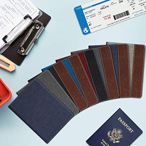 FINTIE Passport Holder, Slim Travel Wallet RFID Blocking Card Case Cover - color: Denim Charcoal