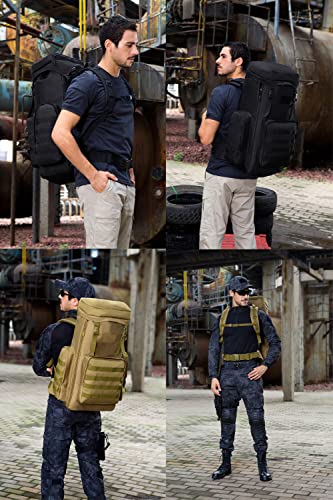 Hiking Backpack 70L Large 85L Tactical Backpack MOLLE Military Trekking Rucksack Black