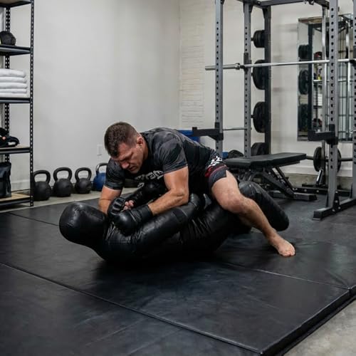 Luwint Unfilled Grappling Dummy - 6ft Leather Wrestling Dummy for MMA, BJJ, Jiu Jitsu & Martial Arts Training, Fillable Combat Practice Dummy with Arms & Legs