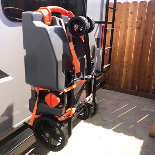 RV Tote Tank Carrier, RV Bumper Mount Tote Tank Holder | With 2 Extra Premium Ratchet Straps, Fit Max 4.5" Bumper