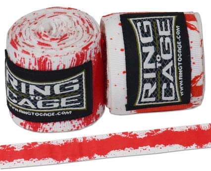 Ring to Cage Handwraps Mexican Style Stretchable- Patterned 180" Long - 23 Color Patterns - color: Bloody