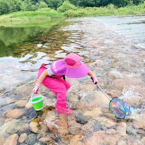 Fishing Nets with Bucket Fishing Retractable Landing Net Lightweight Aluminum Pole with Non-Slip Handle for Catch and Release and Release Frogs Butterfly Youth Outdoor - style: Green+yellow