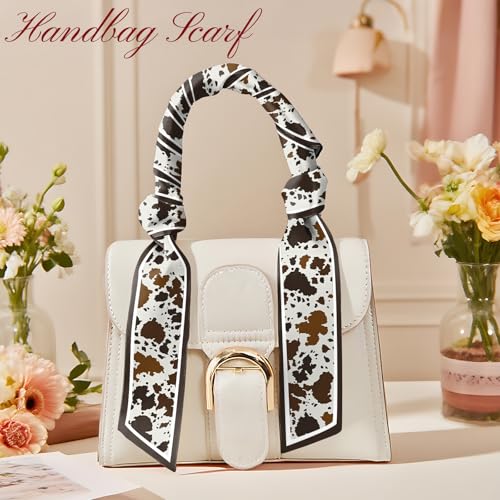 Head Hair Scarf Neck Silk Feeling Scarves Long Thin Satin Fashion Handbag Cute Decoration Women Girls 59 * 6.7'' - color: O-1-cowhide