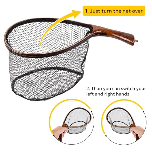 SF Fly Fishing Landing Net Soft Rubber Mesh Trout Net Catch and Release Net - style: Creek Combo a