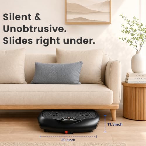 Natini Vibration Plate Exercise Machine - Power Vibrating Plate for Lymphatic Drainage,Whole Body Workout Machine for Women Weight Loss Home Fitness, - style: Black