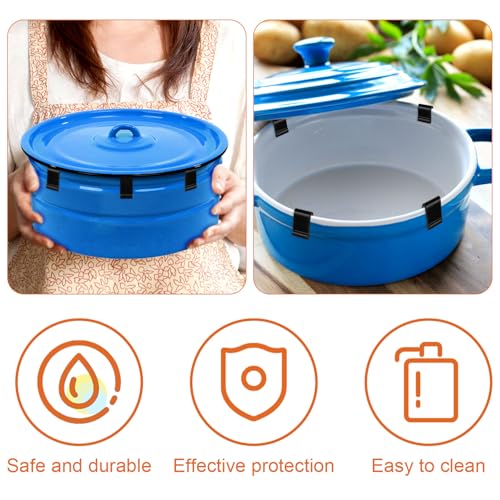 Gosknor 12pcs Dutch Oven Lid Protector Clips, Silicone, Black, Round, Oval, Accessory - color: black