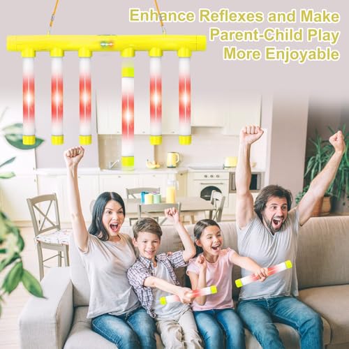 OCES Reflex Stick Game, Reflex Light-Up Sticks Reaction Training Hand Speed Challenge Game, Upgrade Hand Eye Coordination Training Toy Remote Control 3 Adjustable Speed (Light-Up Yellow) - color: Light-up Yellow