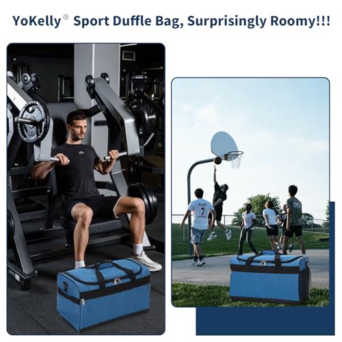 20 inch Gym Bag for Men, Royal Blue | 40L Capacity, Sport Duffle Bag, Weekender Duffel Bag, Travel - color: Royal Blue