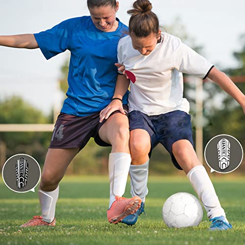 Shin Guards - Soccer Shin Guards with Cushion Protection for Kids/Adults - color: Black and Whtie,Shin Pads 2 Pairs, size: Medium