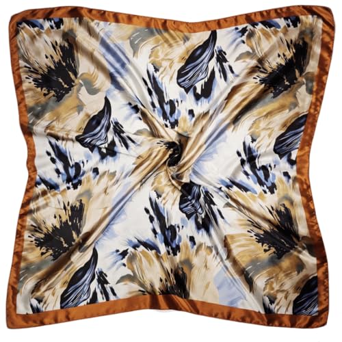 Large 35 inches Satin Square Scarf Lightweight Neck Hair Wrap Fashion Headscarf - color: A11
