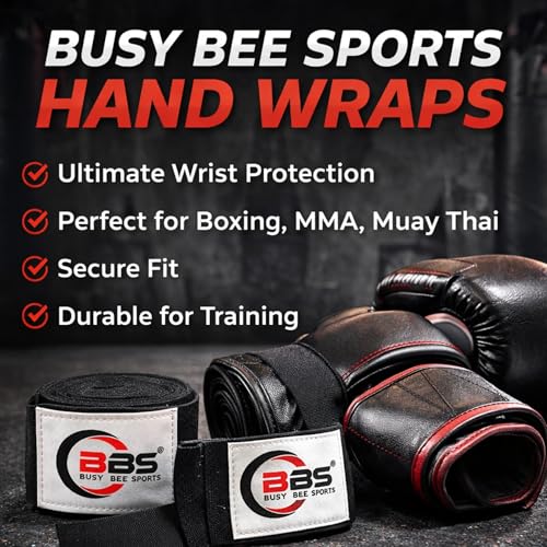 Busy Bee Sports Boxing Hand Wraps - color: Black