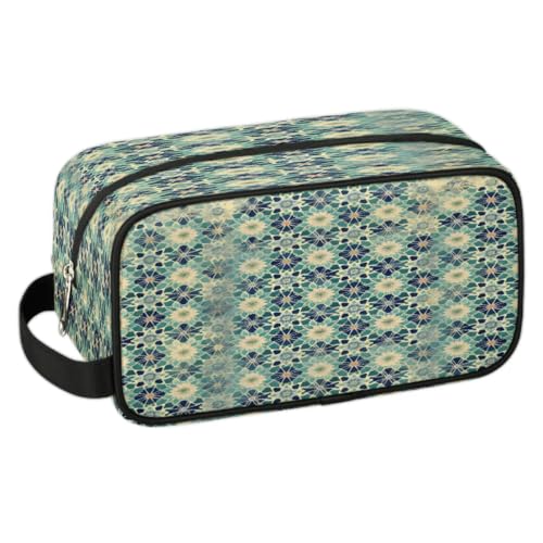 Travel Toiletry Bag for Women Men, Islamic Flowers Foldable Dopp Kit Water Resistant Shaving Bag for Toiletries Cosmetics Traveling Organizer