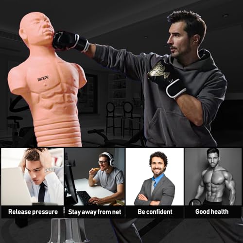Adjustable Punching Dummy β Freestanding Silicone Punching Bag with Telescopic Height, Stable Large Base for Adults, Boxing, Kickboxing, MMA & Home Gym Training - color: Beige