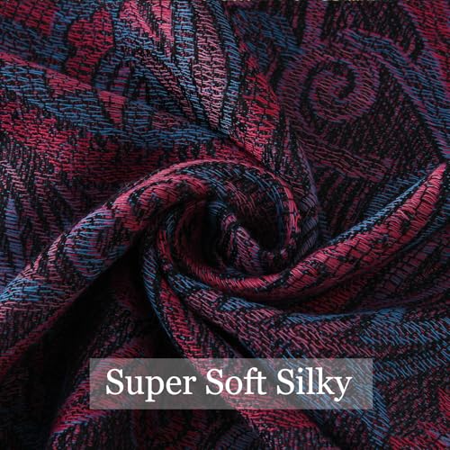 Paisley Pashmina Rave Shawl Scarf-Women's Reversible Ethnic Jacquard Pashmina Wraps for Travel - color: B#. Purple