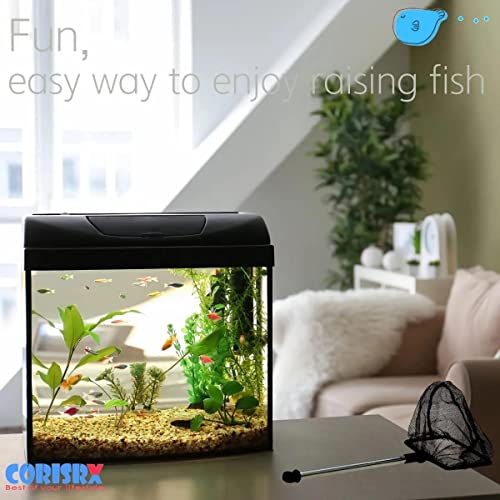 Aquarium Betta Fish Net Protect Delicate Fin, Soft Fine Deep Mesh Scooper w/Sturdy Extendable 7~14 Inch Stainless Steel Long Handle for Shrimp Fish Tank Small Pond & Pool - size: 6 Inch aquarium net