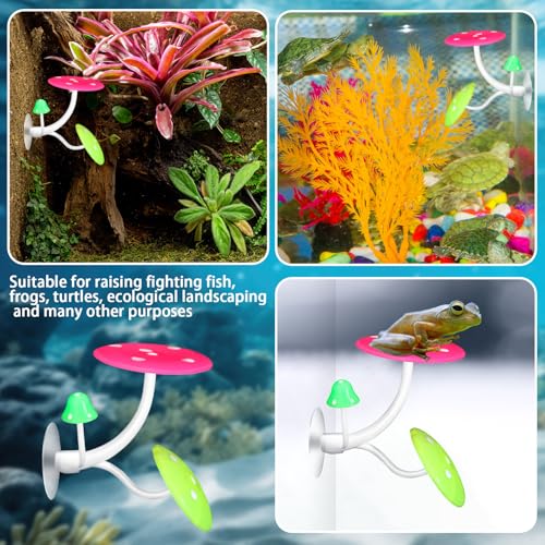 Boao 4 Pcs Betta Fish Bed Leaf Hammock Fish Tank Accessories,Mushroom - style: Mushroom