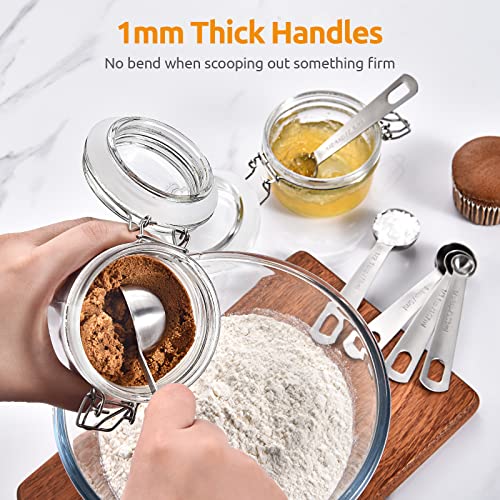 U-Taste 228.2℉ Heat Resistant 1.5 oz Angled Turkey Baster for Cooking Basting Meat (Black), and 18/8 Stainless Steel Measuring Spoons Set of 9 for Dry and Liquid Ingredients