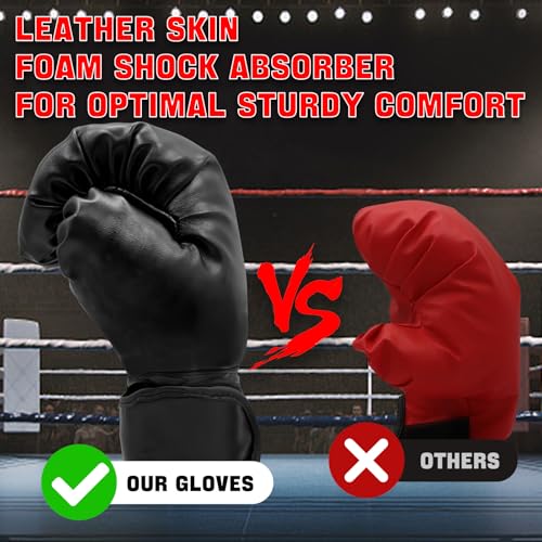 14 Pcs Boxing Set Boxing Equipment Set for Beginners Including 2 Pair of 6 oz Boxing Gloves Headgear Helmet Hand Wraps Mouth Guards Gifts Training Equipment - color: Black & White