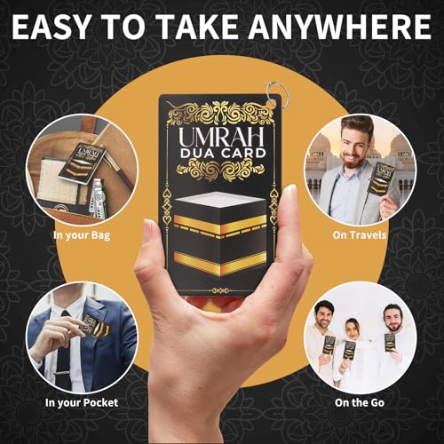 20 Umrah Dua Cards – Step-by-Step Guide to Umrah Duas, Prayers & Supplications – Portable Flashcards for Umrah Mubarak Gifts, Islamic Prayer Cards, Dua Reminder, Thoughtful Umrah Gift Idea