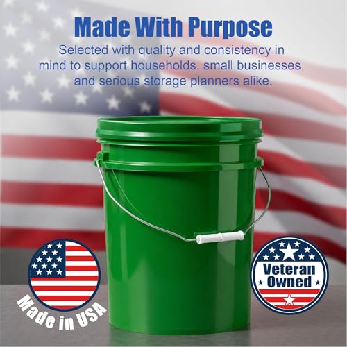 ePackageSupply 5 Gallon Bucket - Food Grade Bucket BPA-Free, Green, 1 Pack - color: Green, size: 1 Pack