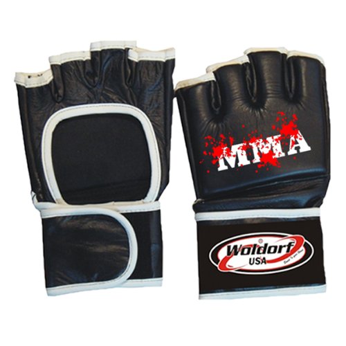 Woldorf Mixed Martial Arts Gloves Open Palm Black Size XS Sparring, Grappling, Kickboxing, Fighting Gloves, Muay Thai Training Gloves, Heavy Bag Gloves for Speed Punching