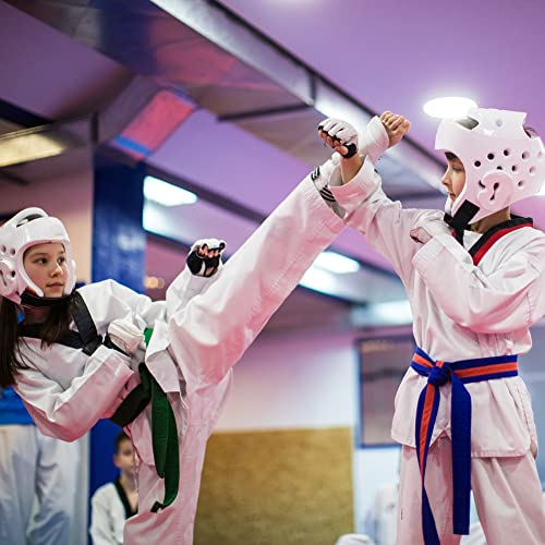 Xinluying MMA Gloves, 8mm EVA Padding, Adjustable Wrist Strap, Women & Kids | Abrasion-Resistant, for Punch Bag, Boxing, Taekwondo, Karate, Martial Arts, Sparring, Heavy Bag Training - color: White, size: X-Small