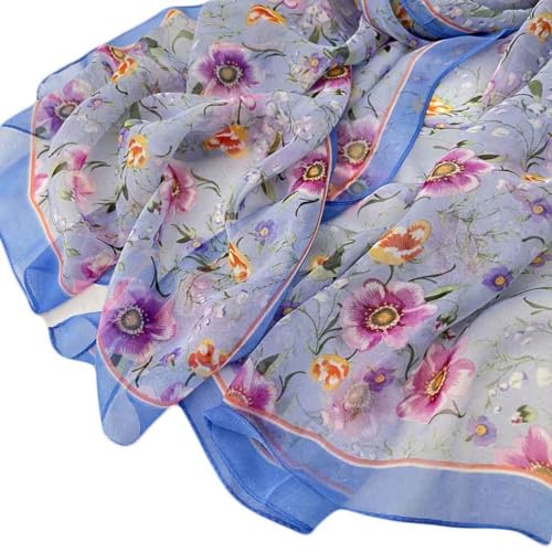 Pokeedioty Scarfs for Women Lightweight Fashion Scarves Elegant Floral Pattern Sheer Scarfs Sunscreen Shawls Wraps - color: P 073