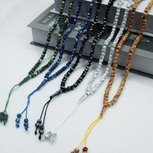 Multi Color Acrylic Muslims Tasbih 99 Beads Break Design Smooth Prayer for Spiritual Practice Colorful Muslims Prayer Hand Chain - color: Green