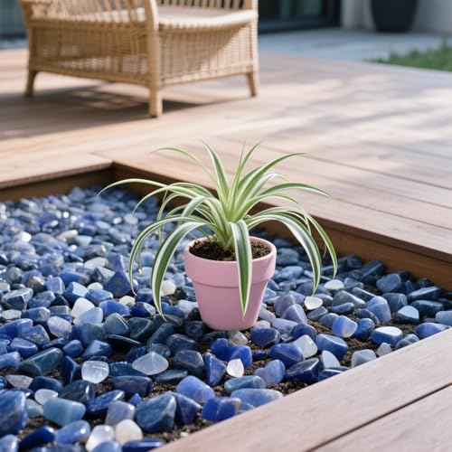 Aquarium Gravel 0.96LB Vase Filler Home Decor Fish Tank Crushed Stones Natural Pebbles Succulent Rocks Polished Irregular Shaped Bulk - Blue - color: Blue
