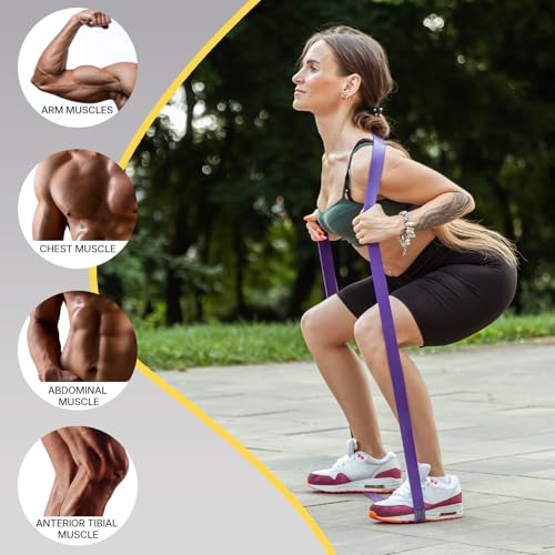 Exercise Bands,Set of 6 Resistance Bands for Working Out,Pull Up Bands Set,at Home Workout Equipment,Instruction Guide and Carry Bag Included - color: 5set(Blue+green+purple+yellow+red+4pcs Loop Bands)