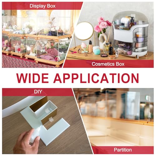 MECCANIXITY Small Acrylic Hinges Plastic Self-Adhesive Clear Hinge 45 x 35mm Continuous Piano Folding Hinges for Aquarium Lid Crafts Display Stand Pack of 8 Transparent - size: 45 x 35mm