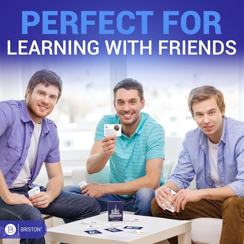 Briston Russian Alphabet Flash Cards – Learn Cyrillic Letters with Pronunciation & Transliteration – Educational Language Learning Flashcards for Kids & Adults, 33 Cards + Alphabet Chart
